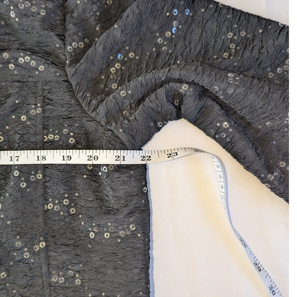 Dressbarn Womens XL Black Crinkle Sequin Open Front Jacket Evening 3/4 Sleeve - Picture 5 of 8